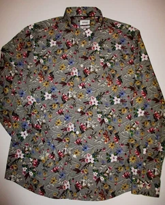 NEW MARCS LIMITED EDITION MENS EXTRA NICE FLORAL COTTON SHIRT LGE SLIM $200 - Picture 1 of 3