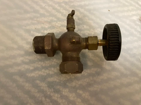 Vintage Art Deco Brass Reclaimed Petcock Valve Gas Close Cover