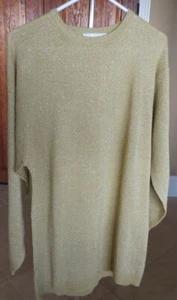 Cezanne Sz L Gold Metallic Acrylic Pullover Long Sleeve Sweater, BLING,Hand Wash - Picture 1 of 9