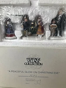 Department 56 A PEACFUL GLOW ON CHRISTMAS EVE 3 Piece Set Heritage 5830-0 NEW - Picture 1 of 12