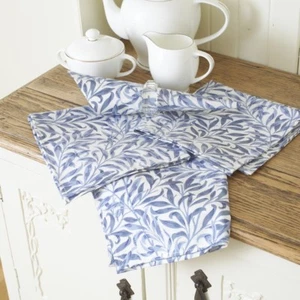 William Morris Willow Bough Blue Pack Of 4 Cotton Floral Napkins. - Picture 1 of 2