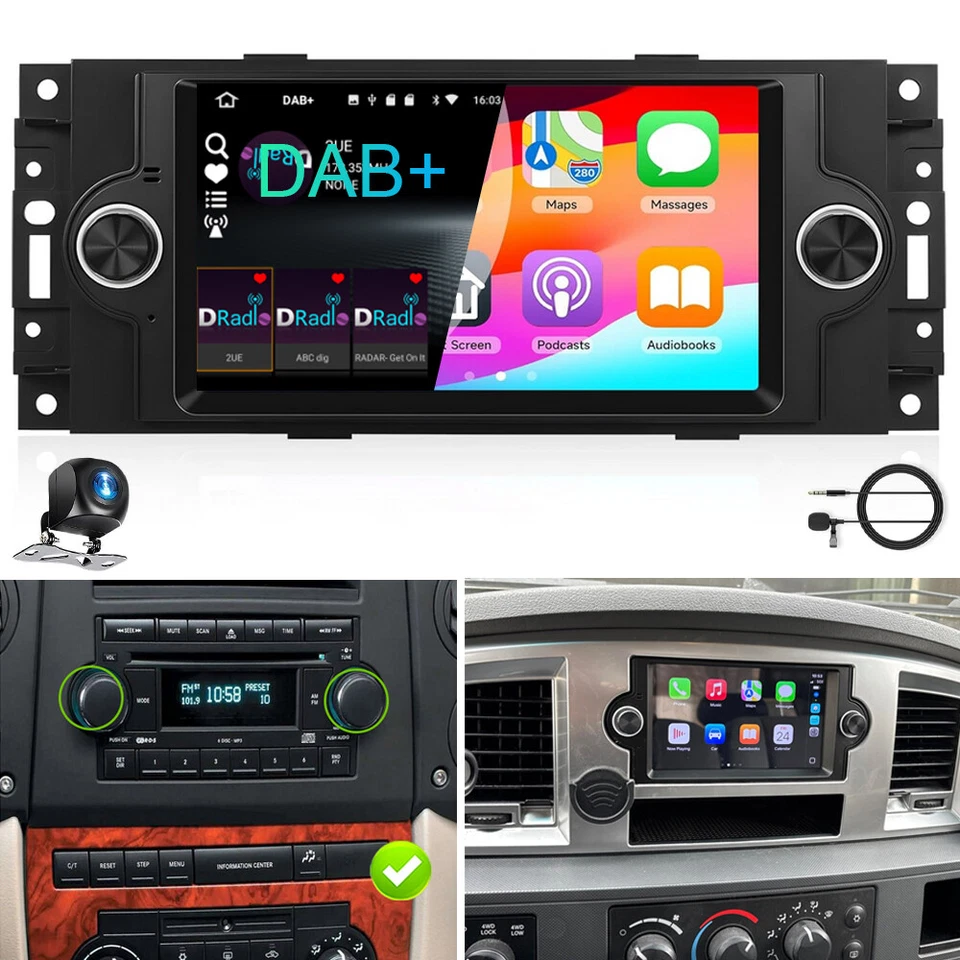 DAB+ Android 13 Autoradio Für Chrysler Cruiser 300C Dodge Jeep Carplay GPS Navi - Bild 1 von 4