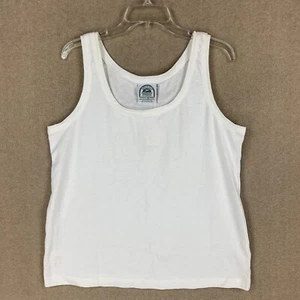 Vintage Speedo Top L Damen Weiß Tank Relaxed 90s Y2K 100% Baumwolle Made In USA - Bild 1 von 13