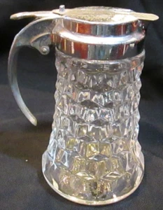 Jarra de jarabe vintage de 6 1/2" de alto soplado a mano Fostoria "Americana" patrón - Imagen 1 de 6