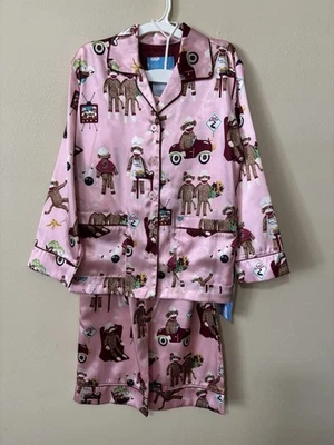 Nick & Nora Niñas Calcetín Rosa Patrón Mono Pijama Conjunto Nuevo Con Etiquetas! Foto 1 de 4