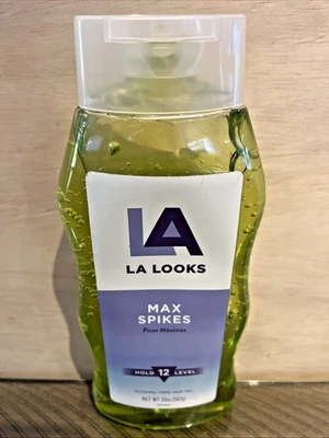 Gel capilar sin alcohol LA Looks Max Spikes Hold Level 12 20 OZ verde Foto 1 de 4
