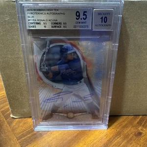 2018 Bowman High Tek PYROTEKNICS AUTO #01/25 Orange Ronald Acuna Jr - Picture 1 of 1