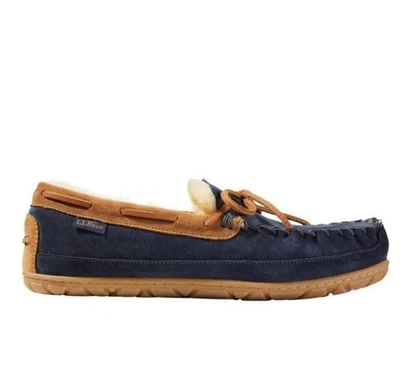 ¡OFERTA! Mocasines para hombre L.L.Bean Wicked Good carbono azul marino/silla de montar, ancho medio Foto 1 de 4