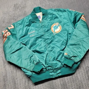Vintage Miami Dolphins Starter Jacke Herren Gr. XL blau Satin Training Staff Spellout - Bild 1 von 13