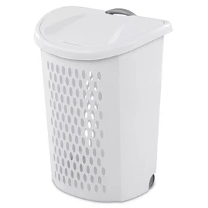 New Sterilite Ultra Wheeled Hamper Plastic Adult Color White - Picture 1 of 7