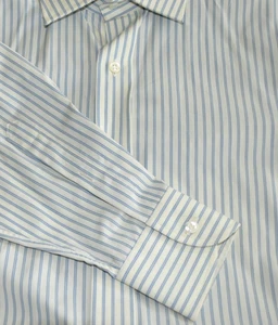Sulka Dress Shirt Men's 15 1/2 Blue Italy Classic Preppy Stripe 34 Length Arms - Picture 1 of 6