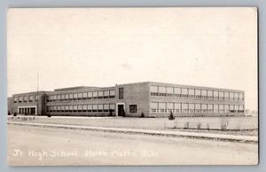 North Platte Nebraska NE Jr High School View Real Photo Postcard RPPC 1950s - Picture 1 of 2