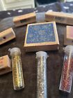 Christmas rubber stamps and glitter set