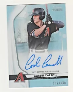 Bowman Sterling 2020 refractor en tarjeta automático Corbin Carroll radiocontrol novato 132/150 - Imagen 1 de 2