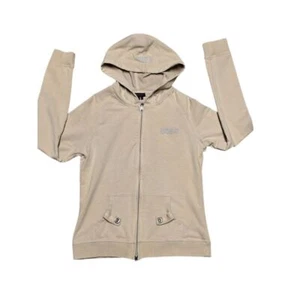 BCBG MAXAZRIA Women's Taupe Stretchy Fitted Zip-Up Hoodie Rhinestone Zip Size M - Bild 1 von 10