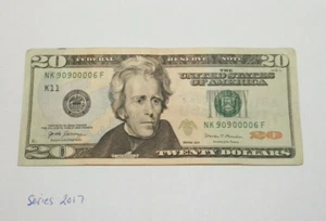 98.3% Cool $20 Dollar Bill US Currency, Fancy, Rare serial number 90900006 Look - Picture 1 of 2