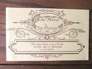 Vtg Lake Harriet Minneapolis Mn 1979 History 1850 - 1925 booklet Tine Thevenin - Picture 1 of 5