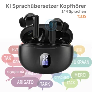 AI Übersetzer Kopfhörer Bluetooth Sprachübersetzer 144 Sprachen Echtzeit App Y11 - Bild 1 von 12