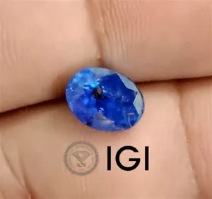 2.98ct IGI Certified Vivid Cornflower Blue Sapphire, 100% Natural Gem - Picture 1 of 10