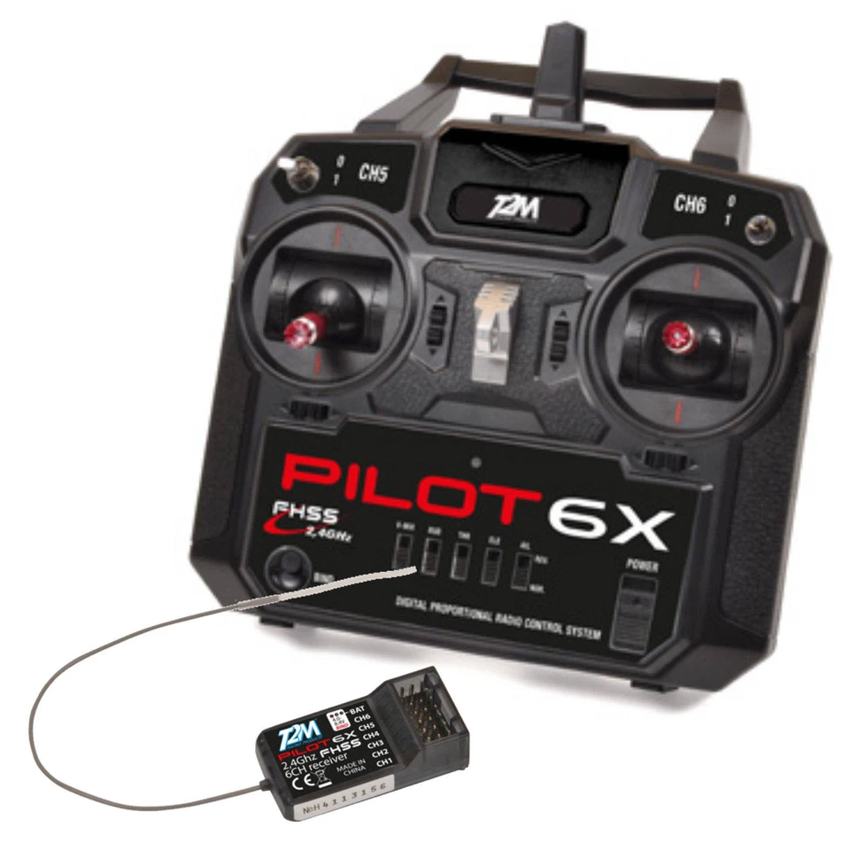 T2M T3424A 6 Kanal Knüppel Fernsteuerung Pilot 6X Delta Mix Funktion + Empfänger - Bild 1 von 1