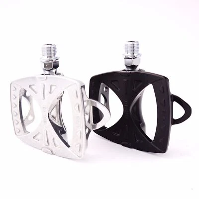 Pedal de bicicleta plataforma ancha engranaje fijo pista carreras aleación MKS GR-10 negro/plateado Foto 1 de 3