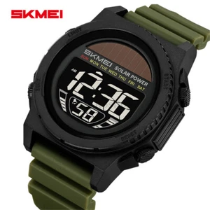 Men Sport Watch Solar Power Wristwatch LED Boys Countdown Digital Watches - Picture 1 of 28
