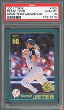 2001 TOPPS HOME TEAM ADVANTAGE DEREK JETER #100 PSA 10 POP 15 (615)
