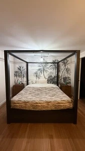 Letto baldacchino in legno massello di ebano - Foto 1 di 5