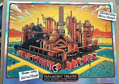 MY MORNING JACKET Seattle WA 2021 RAINBOW FOIL SCREEN PRINT POSTER S/N #/100 - Image 1 of 4