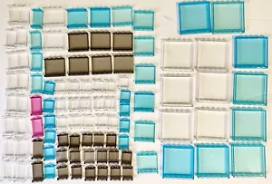 LEGO Lot Of 99 Transparent Blue, Brown, Clear, Pink, Wall Window Panels - Picture 1 of 8