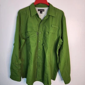 Dri Duck Men's Fishing Shirt Size Xl Long Sleeves Vented Green - Picture 1 of 7