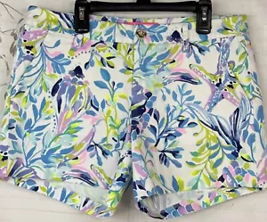 Lilly Pulitzer Womens Resort White Callahan Stretch Floral Denim Shorts Sz. 4 - Picture 1 of 10