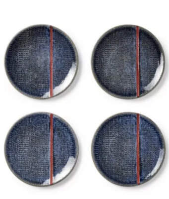 Levi’s X Target Set/4 Platos Aperitivos de Gres Rayas Rojas Azul NUEVO Foto 1 de 3