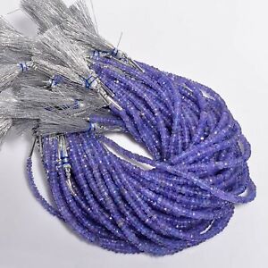 Natural Tanzanite Gemstone Rondelle Shape Faceted Beads 2X2 3X3mm Strand 8" B427