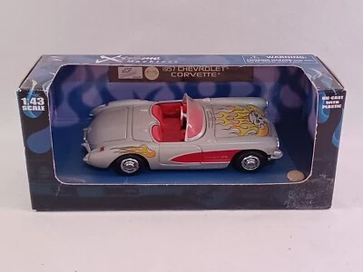 1957 Chevy Corvette Convertible 283 c.i. Silver New-Ray NIP Diecast 1:43 - Image 1 of 4