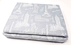 PARIS EIFFEL TOWER STATUE LIBERTY NEW YORK TWIN SHEET SET NEW - Picture 1 of 6