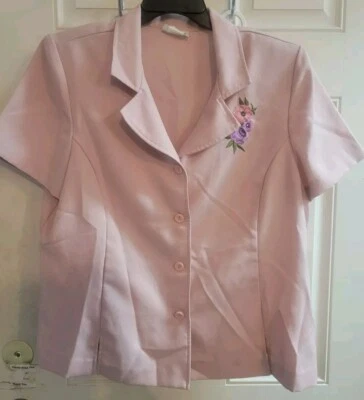 Chaqueta Blair Vintage Talla XL Abotonada Rosa Con Flores Bordadas 1 Pieza Foto 1 de 4