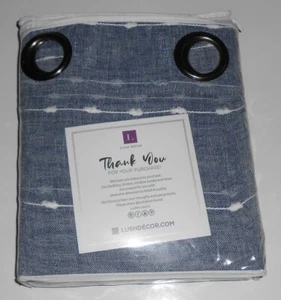 LUSH DECOR SET OF 2 SHEER WINDOW CURTAIN PANELS (38" X 95") NAVY - NEW PACKAGE - Picture 1 of 5