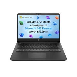 HP 14s-dq0034na N4120 Laptop Intel Celeron N4120 4GB 128GB SSD 14" Win 11 Home S - Picture 1 of 5