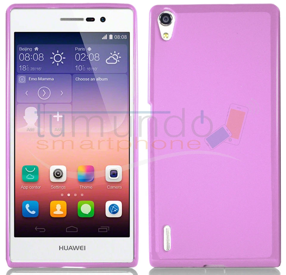 Funda In Gel TPU Rosa Per Huawei Ascend P7 In Spagna Case - Immagine 1 di 1