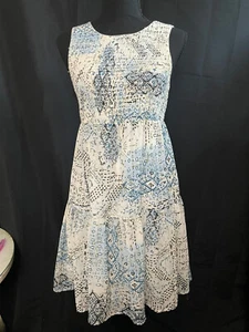 Vestido Princesa Vera Wang Calzoncillo Blanco Negro Boho Chic En Niveles Verano Junior M - Imagen 1 de 3