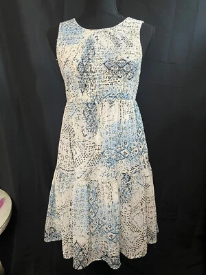 Vestido Princesa Vera Wang Calzoncillo Blanco Negro Boho Chic En Niveles Verano Junior M Foto 1 de 2