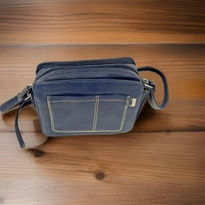 Bolso Bandolera Liz Claiborne Vintage Pequeño Polivinilo Cloruro Azul 10Wx7H Foto 1 de 4