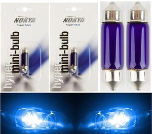 Nokya 6418 12844 DE3425 Nok5255 10W Blue Two Bulbs Glove Box Replacement Lamp - Picture 1 of 7