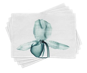 AMBESONNE NATURE FLOWER X-RAY PLACEMAT SET OF 4 100% POLYESTER 12.5"x 18.5" NEW - Picture 1 of 5
