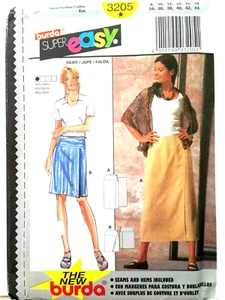 Burda 3205 easy SKIRT 8-18 EUR 34-44 pattern  Uncut FF 2000s - Picture 1 of 10