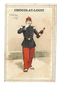 Soldat Weinflasche - - Chromo Chocolat Louit - Trade Card - Bild 1 von 2