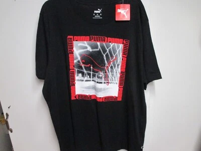 CAMISETA PUMA (BALONCESTO) PARA HOMBRE NUEVA CON ETIQUETAS (XXL) TODA NEGRA CON LOGOTIPO CLÁSICO DE AROS Foto 1 de 3