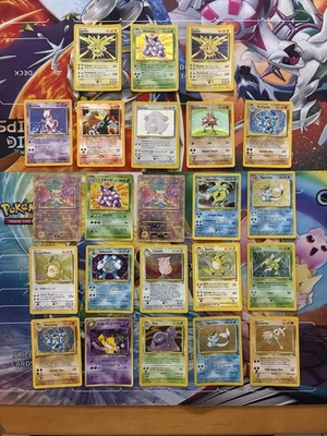 Vintage Pokemon Card Lot WOTC Holo Mew Moltres Mewtwo Hypno Vaporeon Raichu - Image 1 of 4