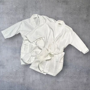 Lot Of 2 Chakir Turkish Linen Waffle Knit Lightweight Kimono Spa & Bath Robe XXL - Picture 1 of 9